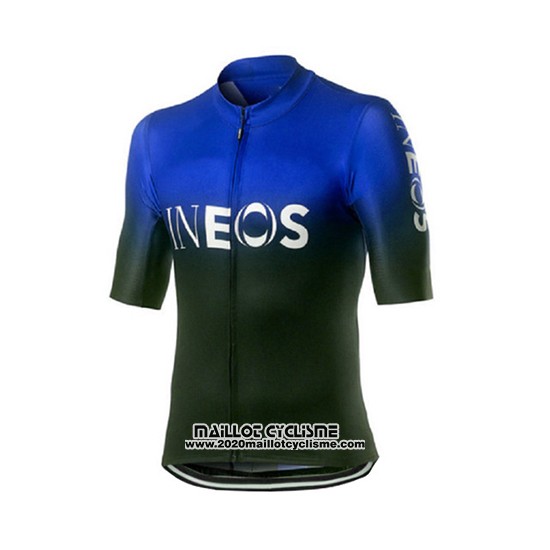 2019 Maillot Ciclismo Castelli Ineos Noir Bleu Manches Courtes et Cuissard